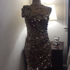 Party Mini Brown Sequence dress.